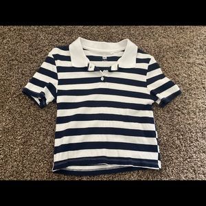 cropped stripped collared shirt